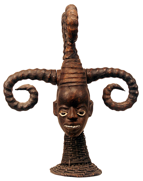 Yoruba Ekoi (Ejagham): Ekoi wooden masks are covered with animal skin.  These figures usually refer